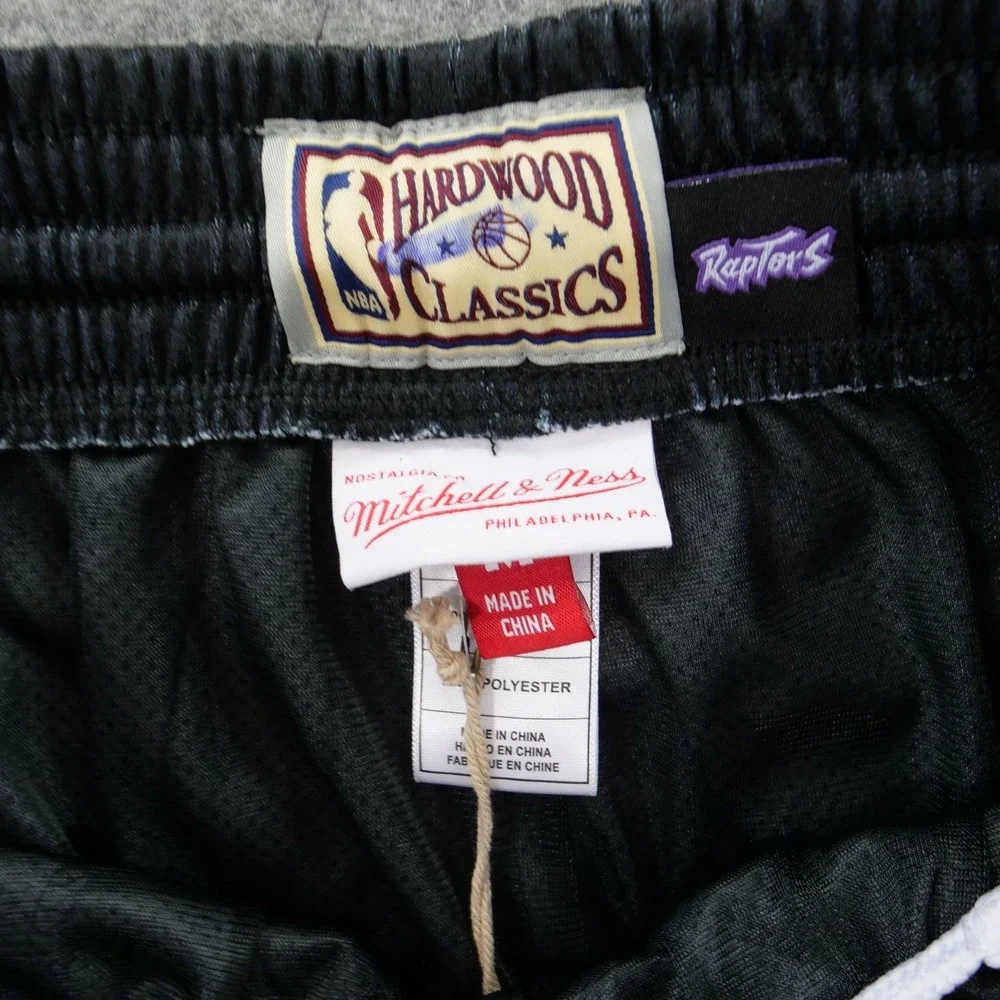 Hardwood Classics Raptors Shorts Mens Medium Black Basketball NBA Mitchell New